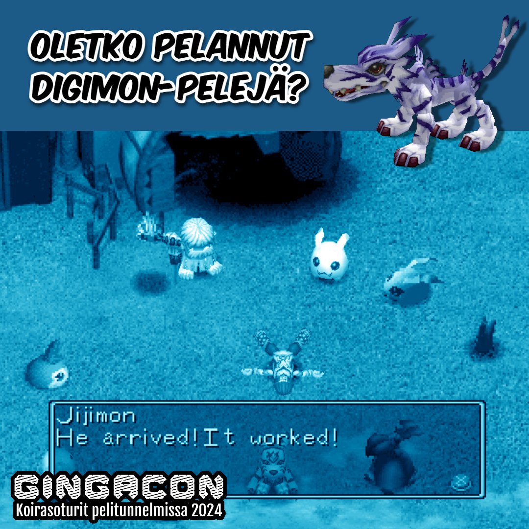 Gingacon's tweet photo. Oletko koskaan pelannut mitään Digimon-aiheisia pelejä?

Mikä on suosikkisi? 👾 https://t.co/eW8VqbTJ3n