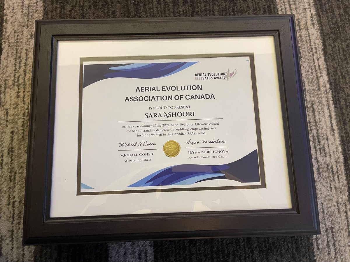 aerial_canada's tweet photo. It's awards time...

Congratulations to the recipient of the 2024 Elevatus Award for Women In Drones: Sara Ashoori!

👏 👏 👏 👏 👏 https://t.co/frAWrVo7Y7