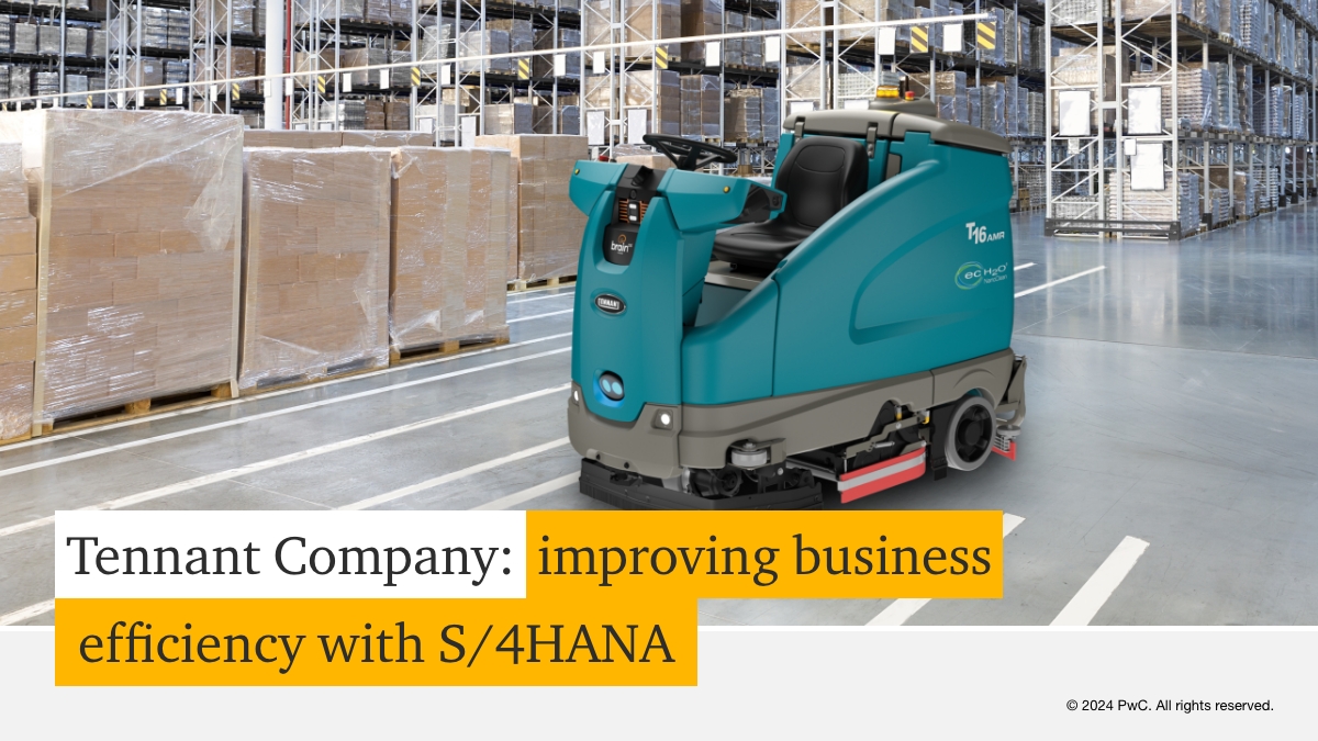 Explore how Tennant Company is reinventing their business processes by leveraging PwC’s Leading with Insights framework. Dive into the latest case study to learn about their remarkable transformation: pwc.to/3ADyIL6 #PwC_SAP