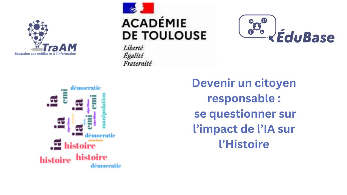 éduscol EMI (@eduscol_emi) on Twitter photo #TraAM #EMI 2024 | <a href="/actoulouse/">Académie de Toulouse</a>
Évaluer l'information à l'ère du numérique artificiel
#édubase #IntelligenceArtificielle #EspritCritique #CitoyennetéNumérique
✅Conséquences de IA sur l'information
✅ Utilisation éthique de l'IA
🔗edubase.eduscol.education.fr/fiche/22728 #TraAM #EMI 2024 | <a href="/actoulouse/">Académie de Toulouse</a>
Évaluer l'information à l'ère du numérique artificiel
#édubase #IntelligenceArtificielle #EspritCritique #CitoyennetéNumérique
✅Conséquences de IA sur l'information
✅ Utilisation éthique de l'IA
🔗edubase.eduscol.education.fr/fiche/22728