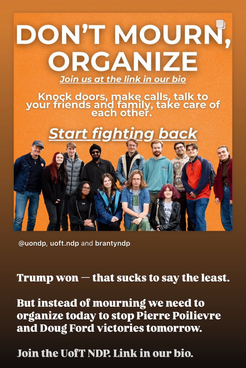 Are you a student? Join your local NDP campus club and together we’ll secure a better future for all Canadians💪🧡

UofT in our bio🍊

#ndp #ondp #getorganized #itsthepeoplestime #itsmarit