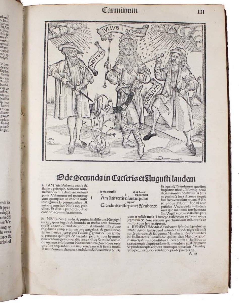 PabloStoner1's tweet image. Primera edición ilustrada de las obras de Horacio, editada por Jacob Lochner.
 Estrasburgo, Iohanis Reinhardt, qrto idus marzo, 1498.
Folio (28,7 x 20 cm.) 6 h. inc. port. grabada en madera, CCVII fol., al vuelto del último el colofón, 1 h. bl., 6 h. sin num. 
#Incunable