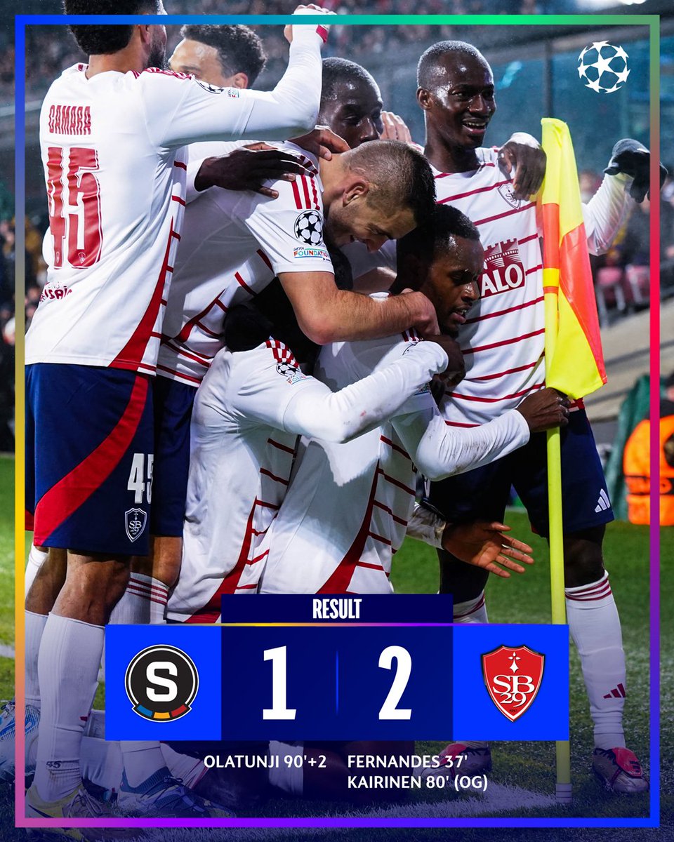 Brest get their third win of the league phase 💪

#UCL