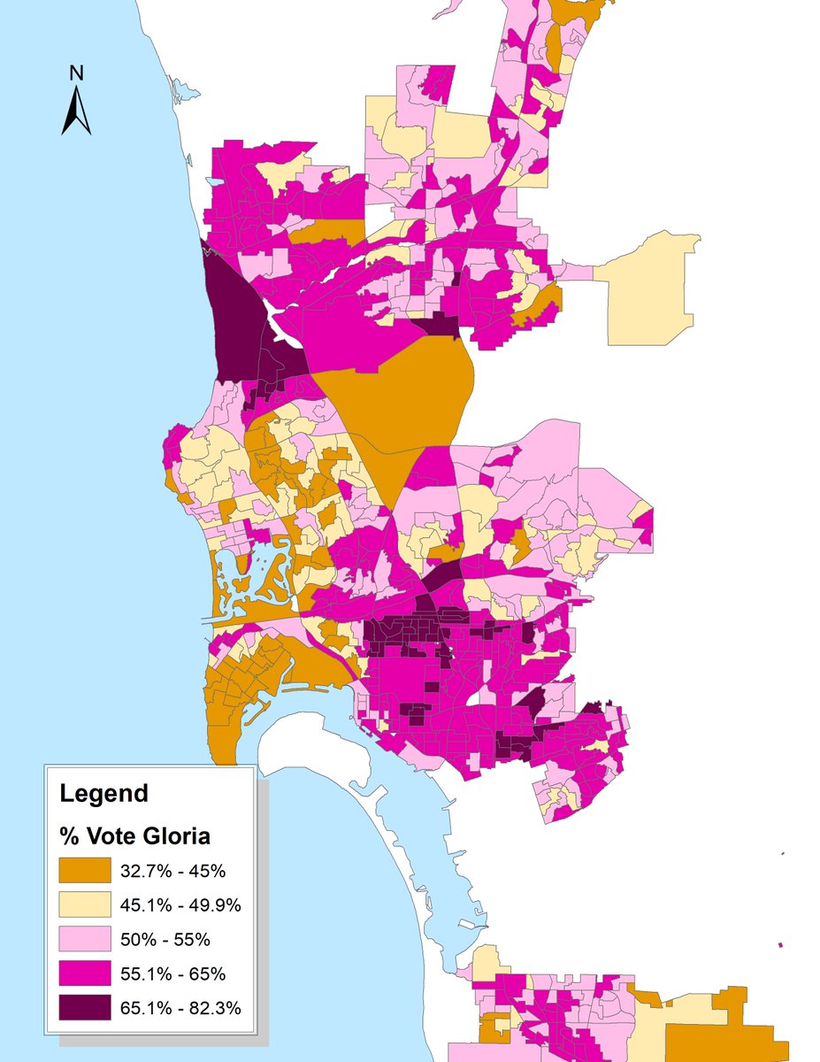 In the San Diego mayor's race, Todd Gloria did best with voters in Uptown, the UCSD/UTC corridor, City Heights, Valencia Park and Lincoln Park. Larry Turner did best in Point Loma, Bay Park, Bay Ho and Mission Hills.