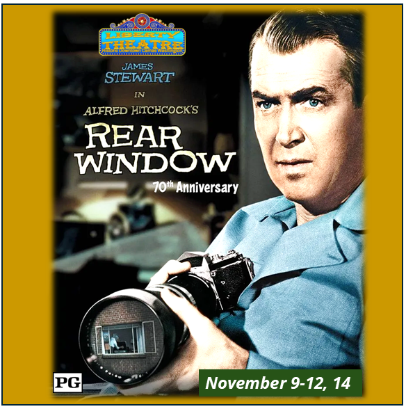 Hitchcock’s funny and frightening voyeuristic masterpiece With its blend of humor, heart, and chilling suspense, there may be no better showcase for Alfred Hitchcock’s legendary style than REAR WINDOW. Times/Tix camasliberty.com/movies/323690-…