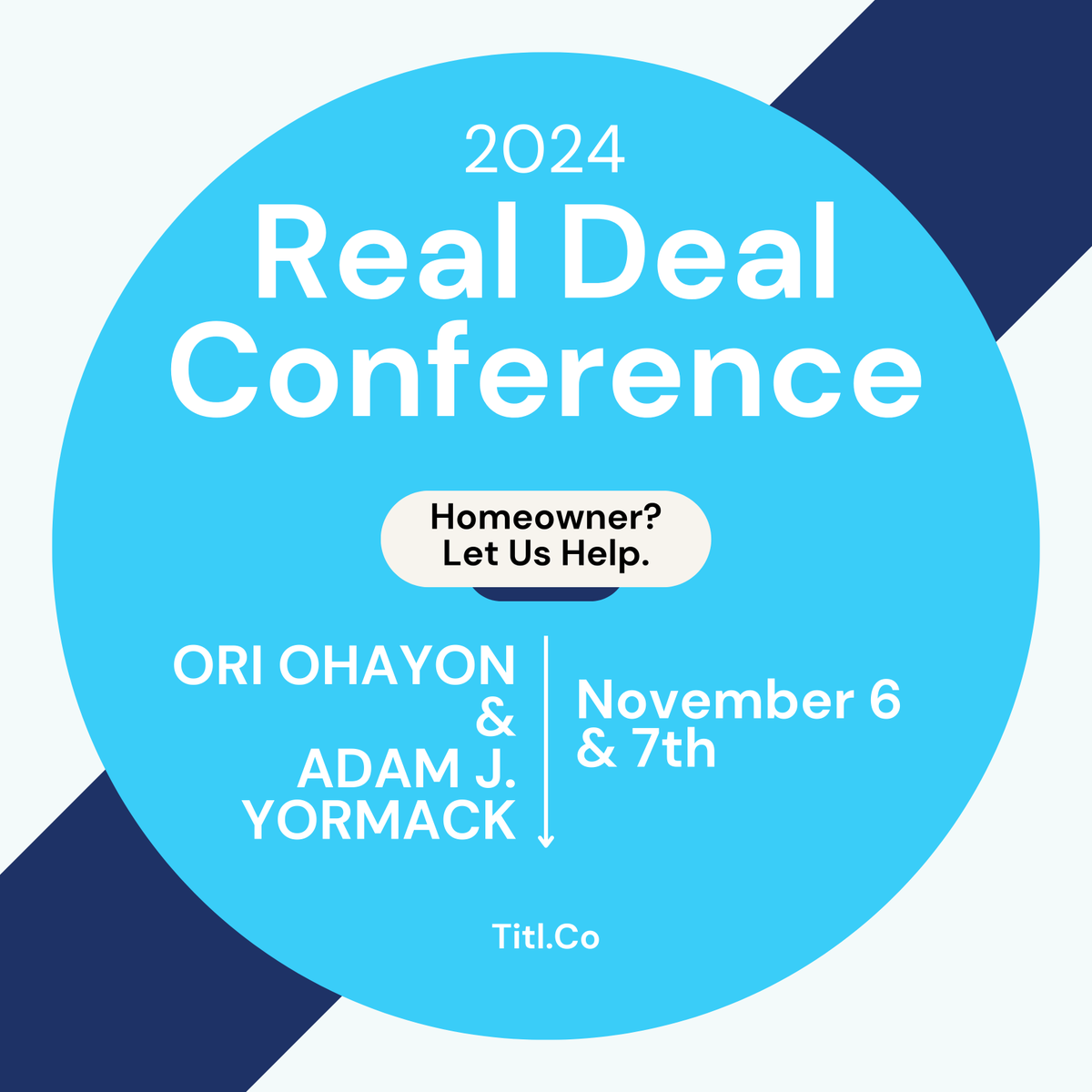 For the next two days, two of our founders are on-site at the Real Deal Conference, focused on helping homeowners protect their properties from fraud.  If you’re attending, stop by to connect with our team and learn more about how Titl can support your property protection needs.