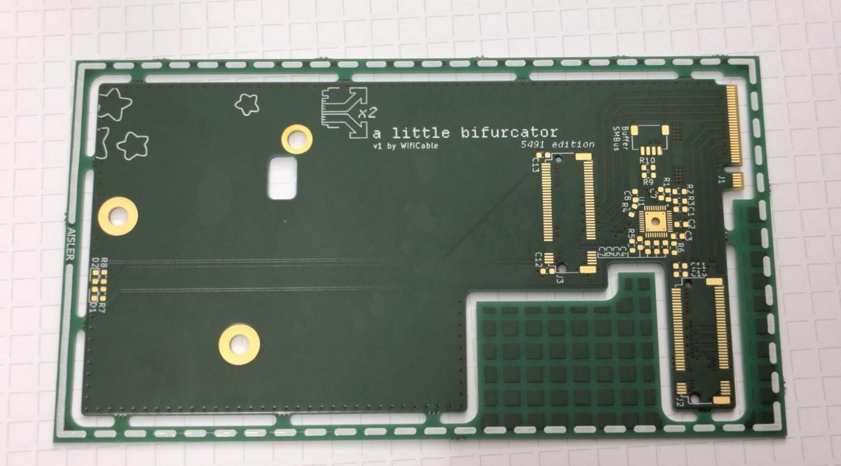 The first customers are getting their  4 Layer 0.8mm boards. 🥳 This board is a Latitude 5491 SSD Expander designed by <a href="/WifiCable_/">WifiCable</a>  

Interested in our affordable 0.8mm 4L PCBs? Take a look at our design rules: community.aisler.net/t/4-layer-0-8m…