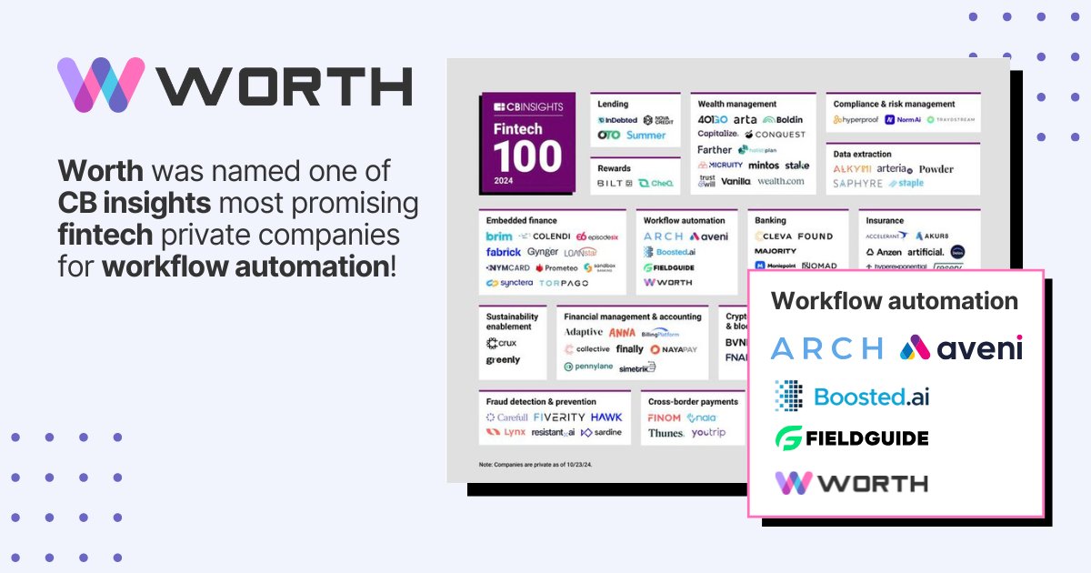 We're honored to be recognized by CB Insights as a top 100 global fintech company for our workflow automation. This highlights the importance of modernizing financial processes. Thanks to our team and partners!