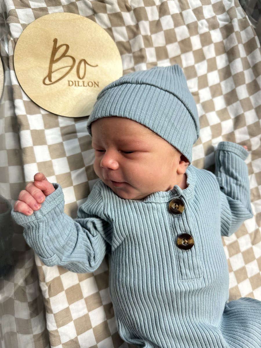 123tdbaker's tweet photo. Bo Dillon Baker made his arrival on 11/4/2024 at 3:17PM, and he and Lyndsey are both healthy and doing great! Our hearts have never been so full and we are so thankful that God chose us to be the parents of this little miracle 💙
#firstchild #babybo #thankful https://t.co/T8QtPzFQYp