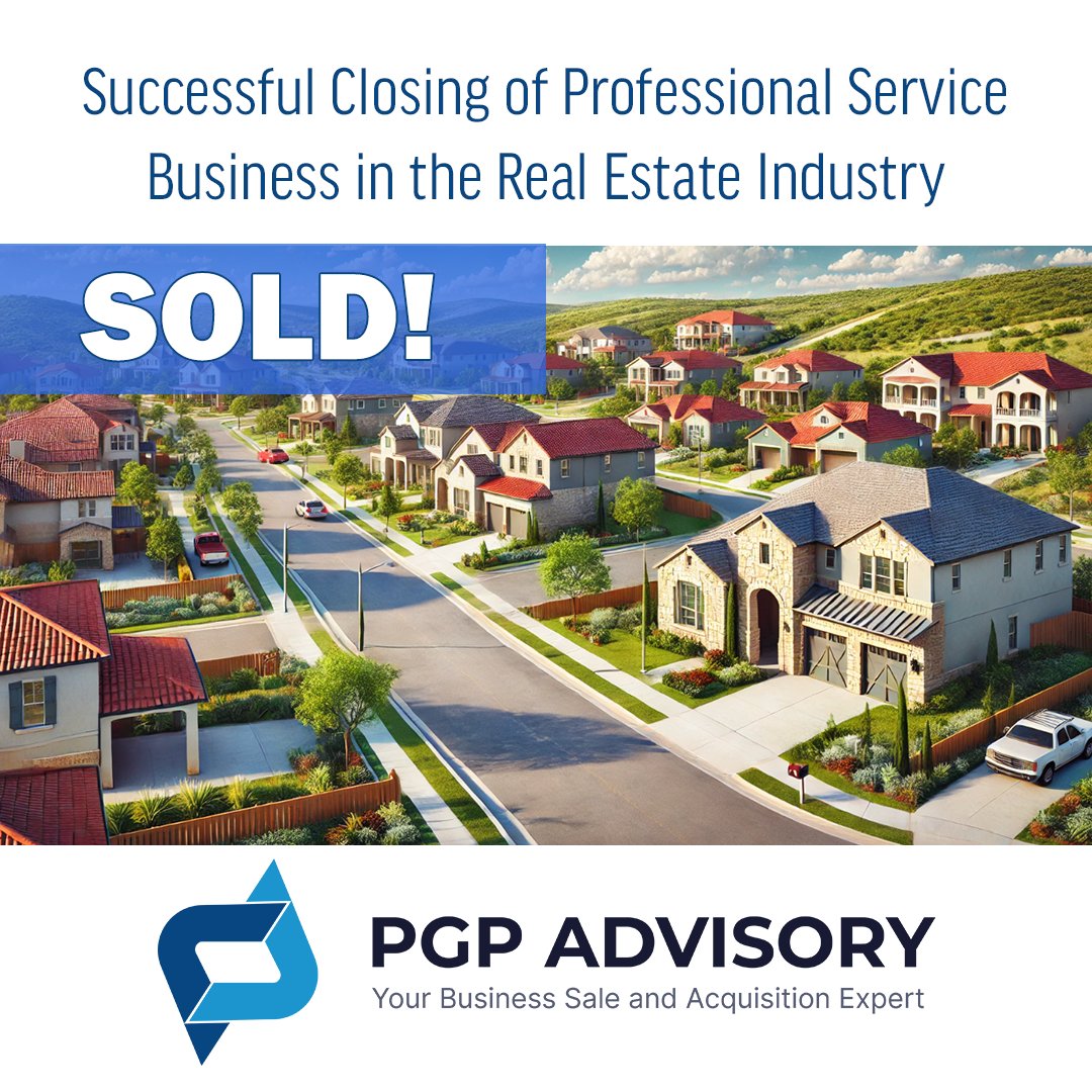 PGP Advisory is pleased to announce the successful acquisition of a Professional Services Business in the Real Estate industry by a private equity backed strategic in the space. 

#sellsideadvisor #realestatesector #pgpadvisory