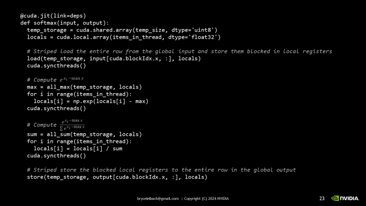 blelbach's tweet photo. I guess I'm a Python person now. Check out my talk at #PyDataNYC if you want to learn how to write beautiful speed-of-light CUDA kernels natively in Python!

GPU programming doesn't have to be scary.

https://t.co/1Oz65HJp2Q https://t.co/AqlO84mooo