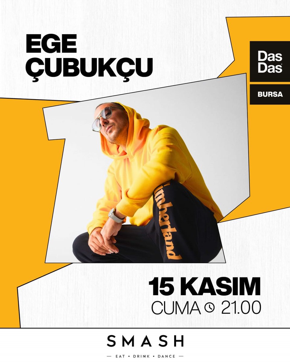 Ege Çubukçu 15 Kasım'da Bursa DasDas Smash sahnesinde.