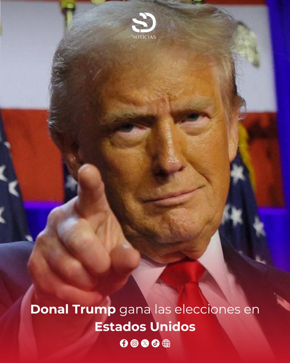 _sdnoticias's tweet photo. 🚨 #ENTÉRATE | Donald #Trump es elegido una vez más como el presidente de #EstadosUnidos número 47 este miércoles; con su victoria en #Wisconsin, #Trump logro obtener 270 votos necesarios. https://t.co/kGArTGGGcU
