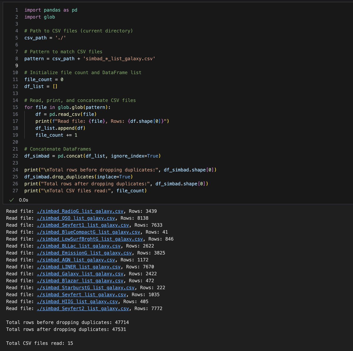jkarpin2's tweet photo. Let’s use Python to explore some of the Simbad galaxies that we’ve downloaded in previous queries.
https://t.co/XGoND5EGEv
#astronomy #astronomer #astronomers #astrophysicists #Simbad #Python https://t.co/HWfV7TJip3