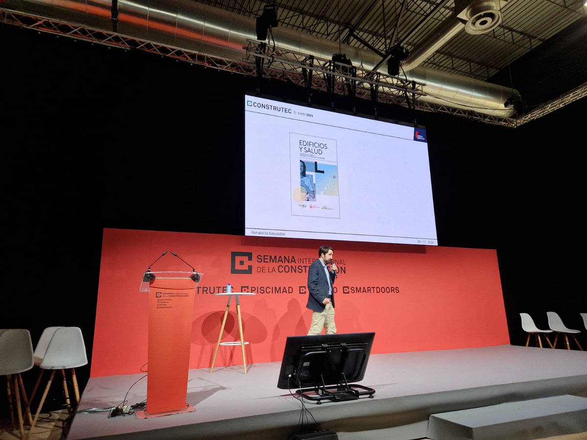CGATEsp's tweet photo. Hoy estamos compartiendo en @Construtec_ algunas de nuestras creaciones.

@AlejandPayan  y @fcastillo_jose son los encargados de presentar ante los asistentes de la feria herramientas como la Calculadora Energética o publicaciones como 'Edificios y Salud'.
https://t.co/W3ihr0p0y5 https://t.co/xVohCQOxa9