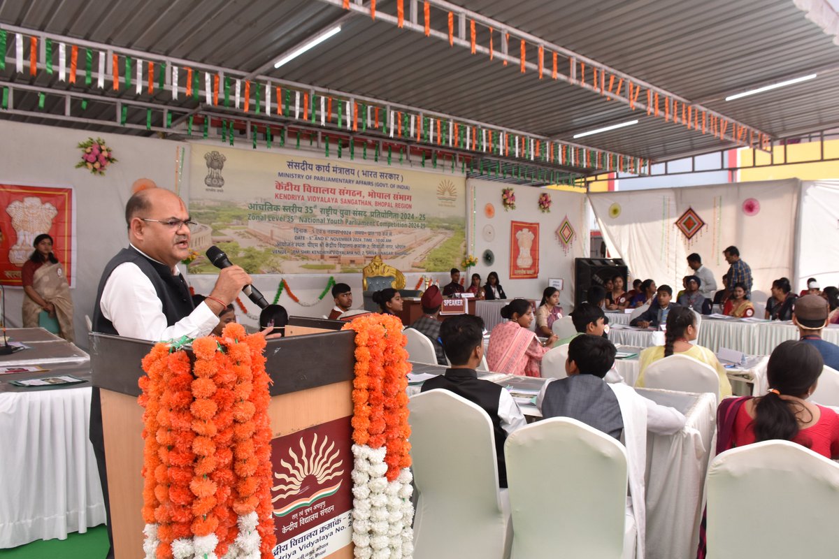 Evaluation of 35th National Youth Parliament Competition for Central Zone at KV No. 2 Bhopal held  during 5-6th Nov. 2024. Teams from Raipur, Bhopal, Varanasi, Lucknow and Patna Regions who got first position in their respective regions participated at Zonal Level Competition.