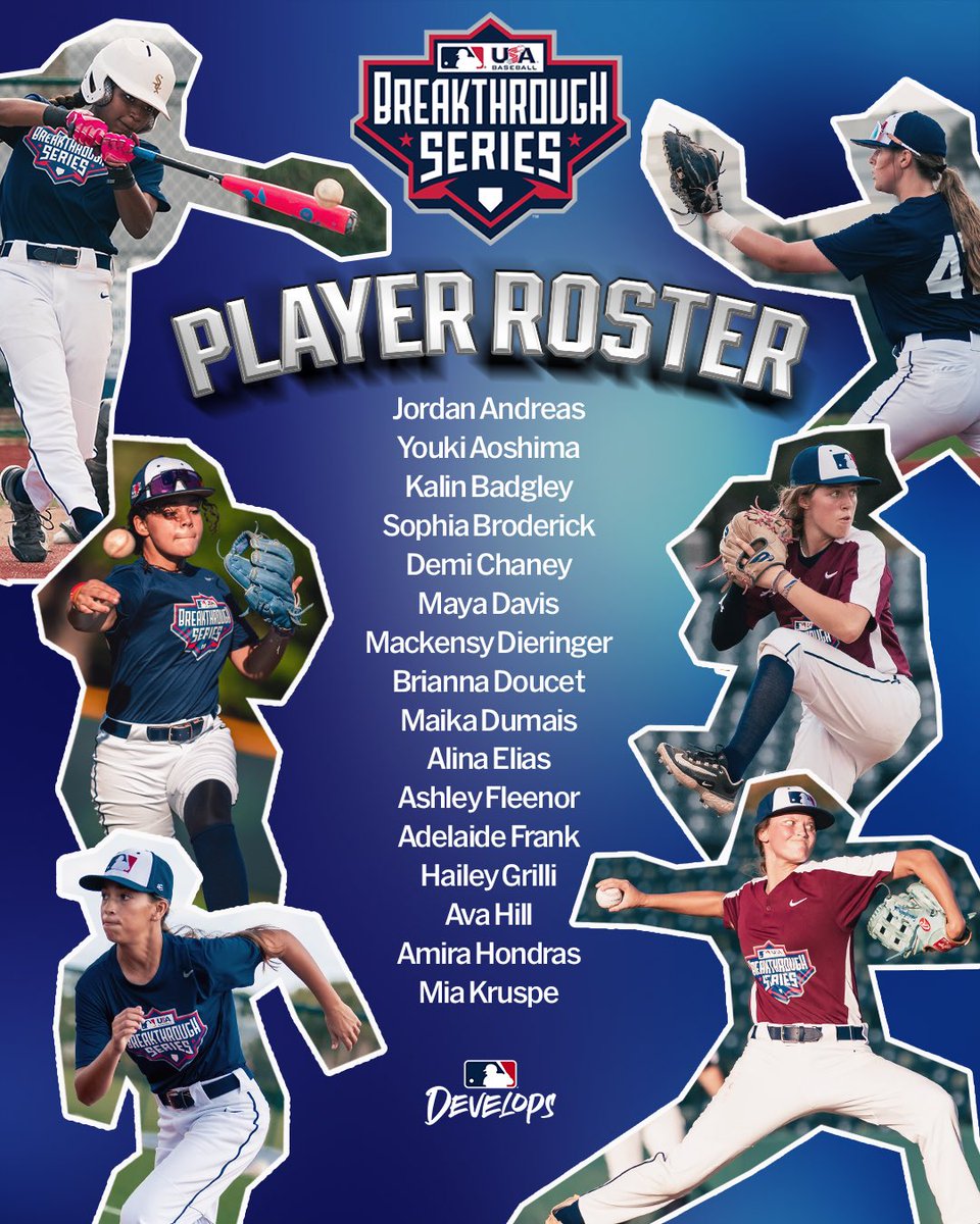 MLBDevelops's tweet image. The Girls Baseball BTS Roster❤️🔥⚾️
See you at @JRTC42 Nov 7-10th 🫡