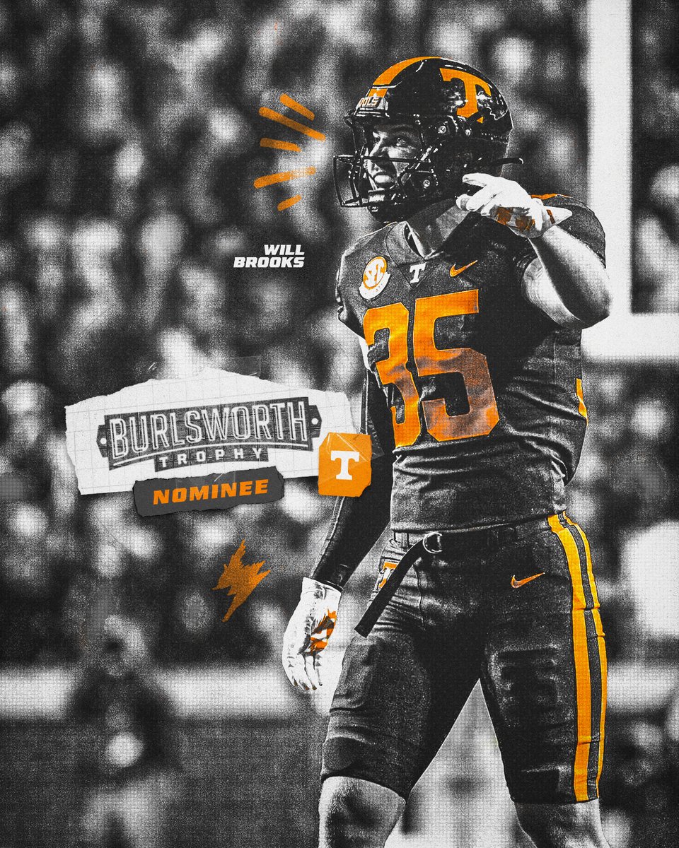 Tennessee Football (@vol_football) on Twitter photo Congratulations to <a href="/willbrooks27/">Will Brooks</a> on being named a 2024 Burlsworth Trophy nominee.
📰 » 1tn.co/40w9F7t
#GBO 🍊 | <a href="/BurlsworthTrust/">Burlsworth Trophy</a> Congratulations to <a href="/willbrooks27/">Will Brooks</a> on being named a 2024 Burlsworth Trophy nominee.
📰 » 1tn.co/40w9F7t
#GBO 🍊 | <a href="/BurlsworthTrust/">Burlsworth Trophy</a>