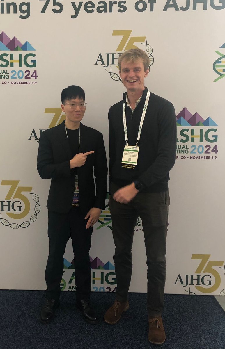 Adriaan (@a_van_der_graaf) on Twitter photo Lovely to finally meet <a href="/chenyangsu/">Chen-Yang Su</a> at #ashg, after about a year of collaborating on a large proteome wide causality project!
If you’re at ASHG, be sure to check out Chen-Yang’s presentation tomorrow at 10:30 in four seasons ballroom 1! Lovely to finally meet <a href="/chenyangsu/">Chen-Yang Su</a> at #ashg, after about a year of collaborating on a large proteome wide causality project!
If you’re at ASHG, be sure to check out Chen-Yang’s presentation tomorrow at 10:30 in four seasons ballroom 1!