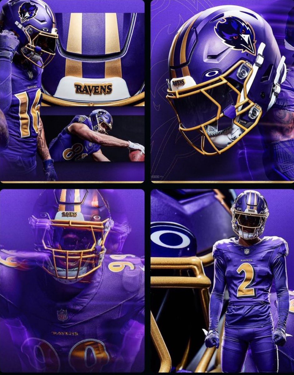 MLFootball's tweet photo. THE #RAVENS ARE WEARING THESE BEAUTIFUL PURPLE COMBO UNIFORMS TOMORROW NIGHT.

👿👿👿

(h/t @JimmysSeafood) https://t.co/hupCf7b3QW