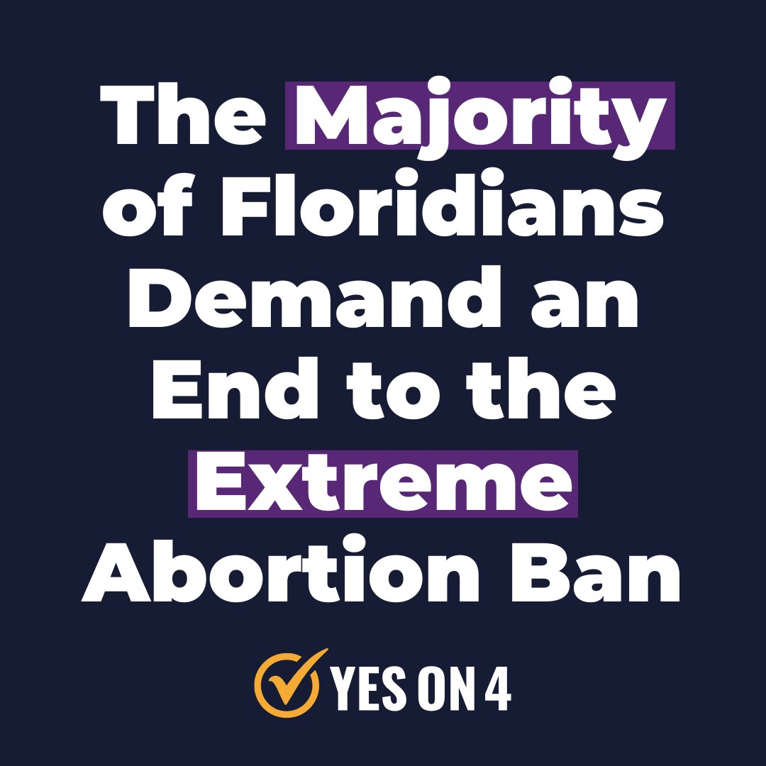 FLReproFreedom's tweet photo. Yesterday's results show that, while Amendment 4 fell short of passage with 57% of the vote, voters have spoken: Repeal the extreme abortion ban. These results are a glaring reminder of the lengths to which the government will go to undermine our rights. #YesOn4 #EndTheBan https://t.co/efGkoDSvxm