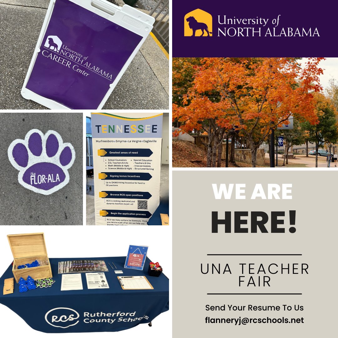RCS Jobs (@rcs_jobs) on Twitter photo Excited to be back at University of N Alabama Teacher Career Fair! <a href="/north_alabama/">University of North Alabama</a> ๐ง๐ผโ๐ซ๐ฉ๐ปโ๐ซ๐จ๐ฝโ๐ซ Come see us and letโs chat about why <a href="/RuCoSchools/">Rutherford County Schools</a> is such a special place. We would love for you to join our district family. ๐๐๐ Excited to be back at University of N Alabama Teacher Career Fair! <a href="/north_alabama/">University of North Alabama</a> ๐ง๐ผโ๐ซ๐ฉ๐ปโ๐ซ๐จ๐ฝโ๐ซ Come see us and letโs chat about why <a href="/RuCoSchools/">Rutherford County Schools</a> is such a special place. We would love for you to join our district family. ๐๐๐