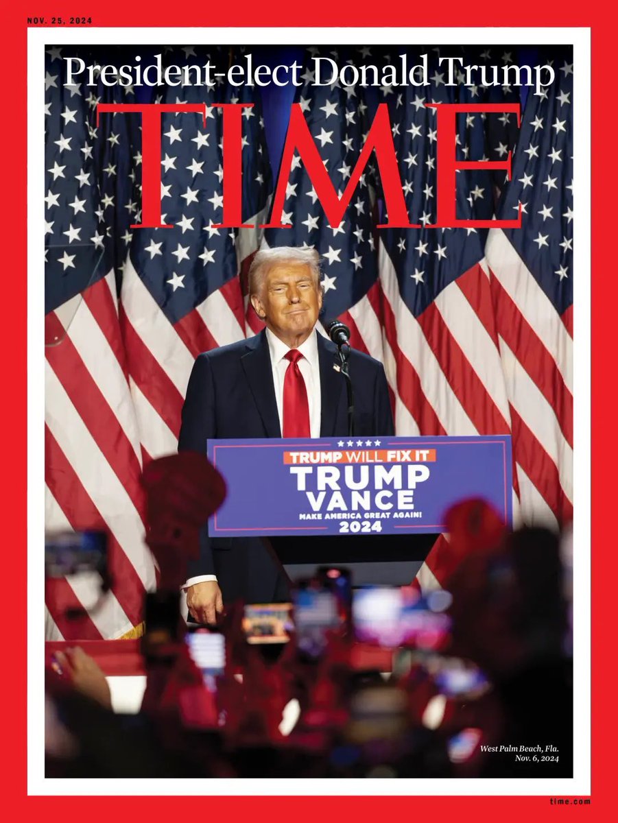 EricCortellessa's tweet photo. The nation is more polarized than at any point since the Civil War. But soon, there will be at least one thing that binds us all together: Come Jan. 20, we will all be living in Trump’s America.

My @TIME cover story on Trump’s return to power:
https://t.co/jEDDNutgVb https://t.co/D80JawPZm1