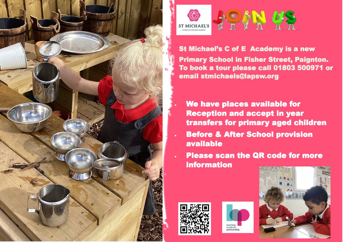 Looking for a Reception place? Book a tour with us here at St Michael's!