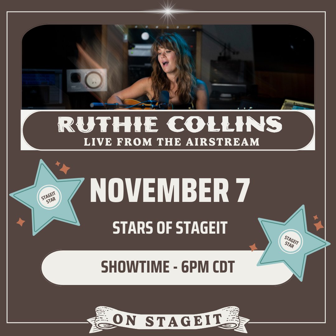 Honoring my fellow StageIt Stars last month was so much fun, I just had to bring it back 🤩! Join me in celebrating the astoundingly talented artists on @stageit 🫶! stageit.com/ruthiecollins/…