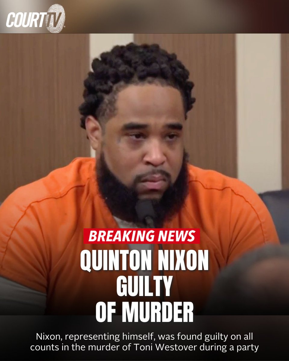 #BREAKING: #QuintonNixon has been convicted of murdering medical assistant #ToniWestover.

Before delivering the guilty verdict, Judge Christine Croce told Nixon he had done a “great and grave disservice” to himself by choosing to represent himself at trial.

#CourtTV Did the
