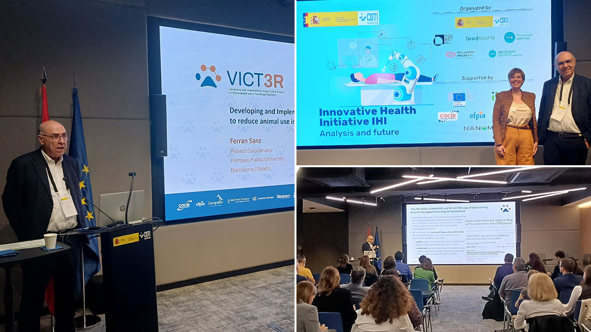 Today, #VICT3R’s Coordinator, Ferran Sanz (<a href="/UPFBarcelona/">UPF Barcelona</a>) and Project Manager, Eeva Inari Soininen (<a href="/SynapseManagers/">SYNAPSE R&D Managers</a>) represented our project at <a href="/IHIEurope/">Innovative Health Initiative</a>'s : 'Analysis and Future' event organised by <a href="/CDTI_innovacion/">@CDTI_innovacion</a> 👇

linkedin.com/feed/update/ur…

#AnimalWelfare #Toxicology #AI