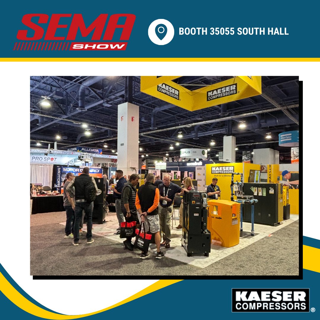Day 2️⃣ is well underway at SEMA 2024! Our air system specialists are here to answer your compressed air questions! Stop by and don't forget to ask about the Double Play!

#SEMA2024 #SEMASpecial  #shopcompressors #aircompressors #kaeserontheroad #showspecial
@semashow