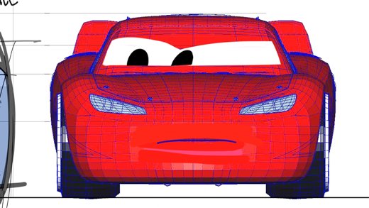 Kerchoo95's tweet photo. This concept art of #JacksonStorm features an early version of #LightningMcQueen's model for #Cars (2006). It features his original racing number 57, a different #Rusteze logo, and longer, thinner headlights, similar to early concept art by #Pixar character designer #BobPauley. https://t.co/5P7IoFsVRh