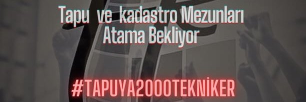 Noterlere devredilen işlerimize rağmen, tapu dairelerinde yaşanan yoğunluk devam ediyor. 3318 Tapu Teknikerleri olarak, personel açığının kapatılmasını talep ediyoruz. #AtamaBekleyenTapuTeknikerleri <a href="/tkgmgovtr/">Tapu ve Kadastro</a> <a href="/murat_kurum/">Murat KURUM</a> <a href="/csbgovtr/">T.C. Çevre, Şehircilik ve İklim Dğş. Bakanlığı</a> <a href="/hasansuvertr/">Hasan Suver</a> <a href="/mehmetozhaseki/">Mehmet Özhaseki</a> <a href="/destek_tkgm/">DESTEK HİZMETLERİ</a>