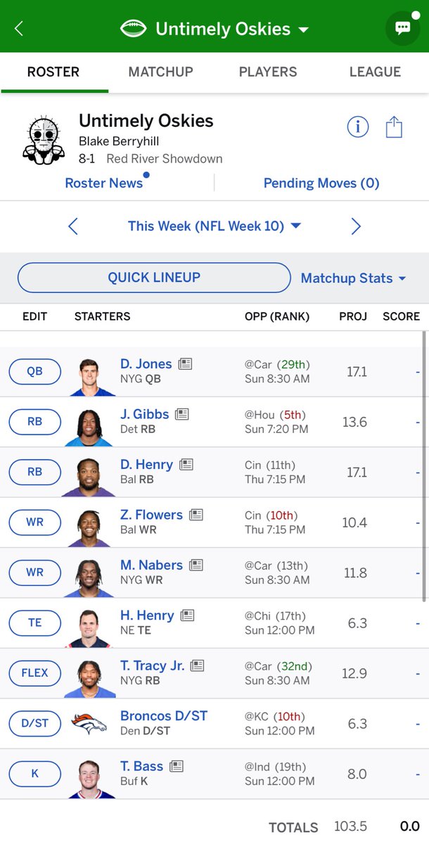 Blake_Berryhill's tweet image. #MyFantasyFootball setup for #WEEK10 !!!  
Any suggestions or questions ?
I’d love to engage with my followers !!  Also will be hosting a league next season so jump on board if interested !!!  🫡🏈