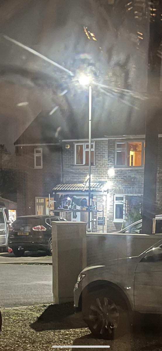JackWhitelock's tweet photo. I’ve seen and done some silly things in my time but building a porch in the dark is well up there https://t.co/jj5fx6T8fh