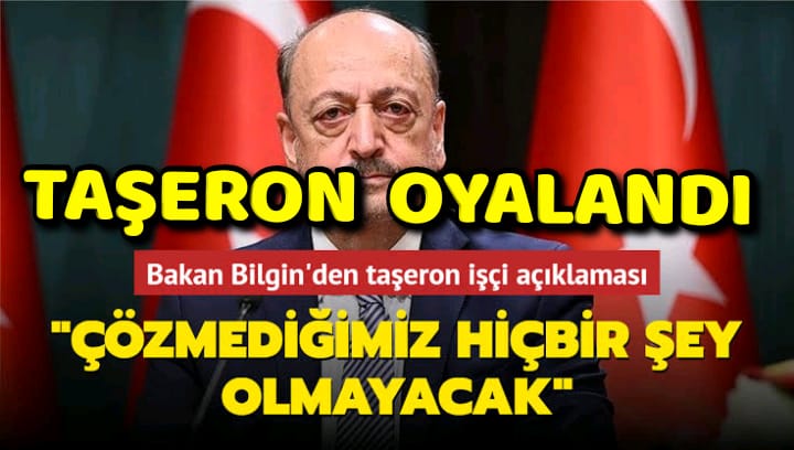 TaşeronOyalandı taşeron ile oynandı dalga geçildi sözler verildi tutulmadı kandırıldı artık taşeron işçiler söz değil icraat bekliyor hak ettiği yıllarca sabrettiği kadrosunu bekliyor.Kadro yıllarca kamu kurumlarına hizmet eden taşeron işçilerin iş barışı için ADALET için haktır.