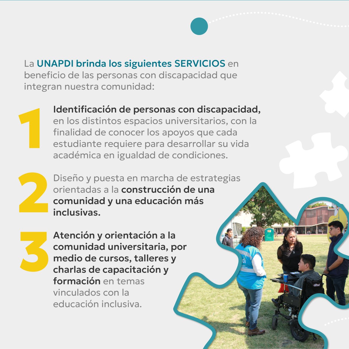 Comunidad_UNAM's tweet photo. ¡Acércate a la Unidad de Atención a Personas con Discapacidad #UNAPDI, si necesitas ayuda u orientación personalizada! 💛💙
#UNAMComunidadSinBarreras
#UNAMComunidadIncluyente https://t.co/pn1FJv3FPZ