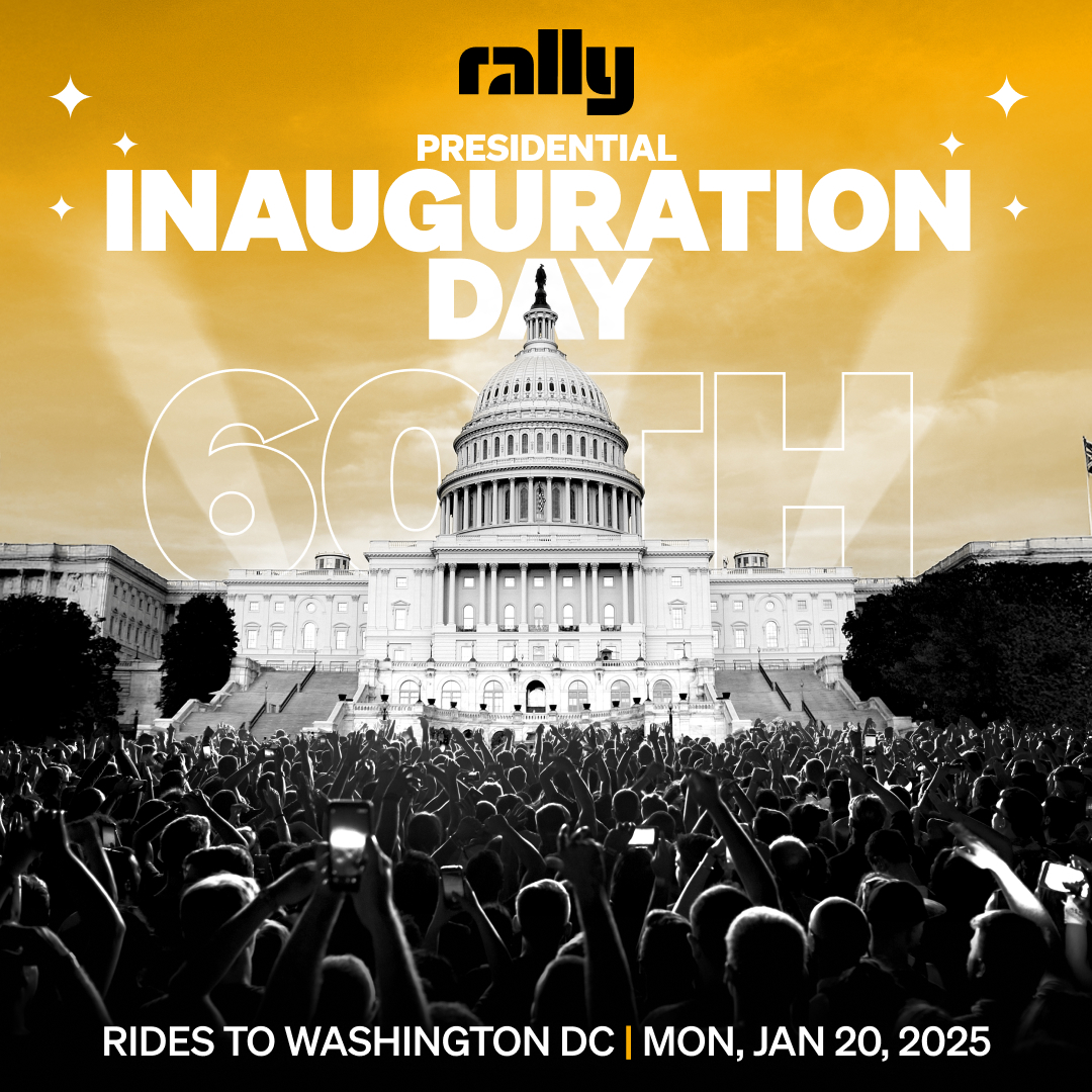 RallyBus's tweet image. 🚍 Join us on the journey to history! Book your ride with Rally to the Presidential Inauguration in Washington, D.C., on January 20. Let’s go together for an unforgettable day! 🇺🇸 #Inauguration2025 #DCBound #RallyToDC