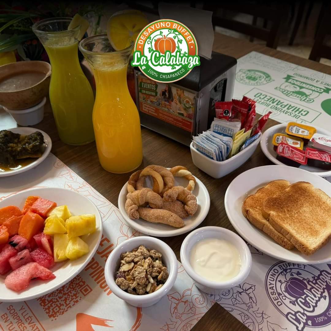 Disfruta del mejor Desayuno buffet Chiapaneco en La Calabaza Restaurant. 

Lunes , Martes , jueves y viernes $265 .00

Musica de marimba los miercoles y domingos 🎶

Te esperamos 😉
