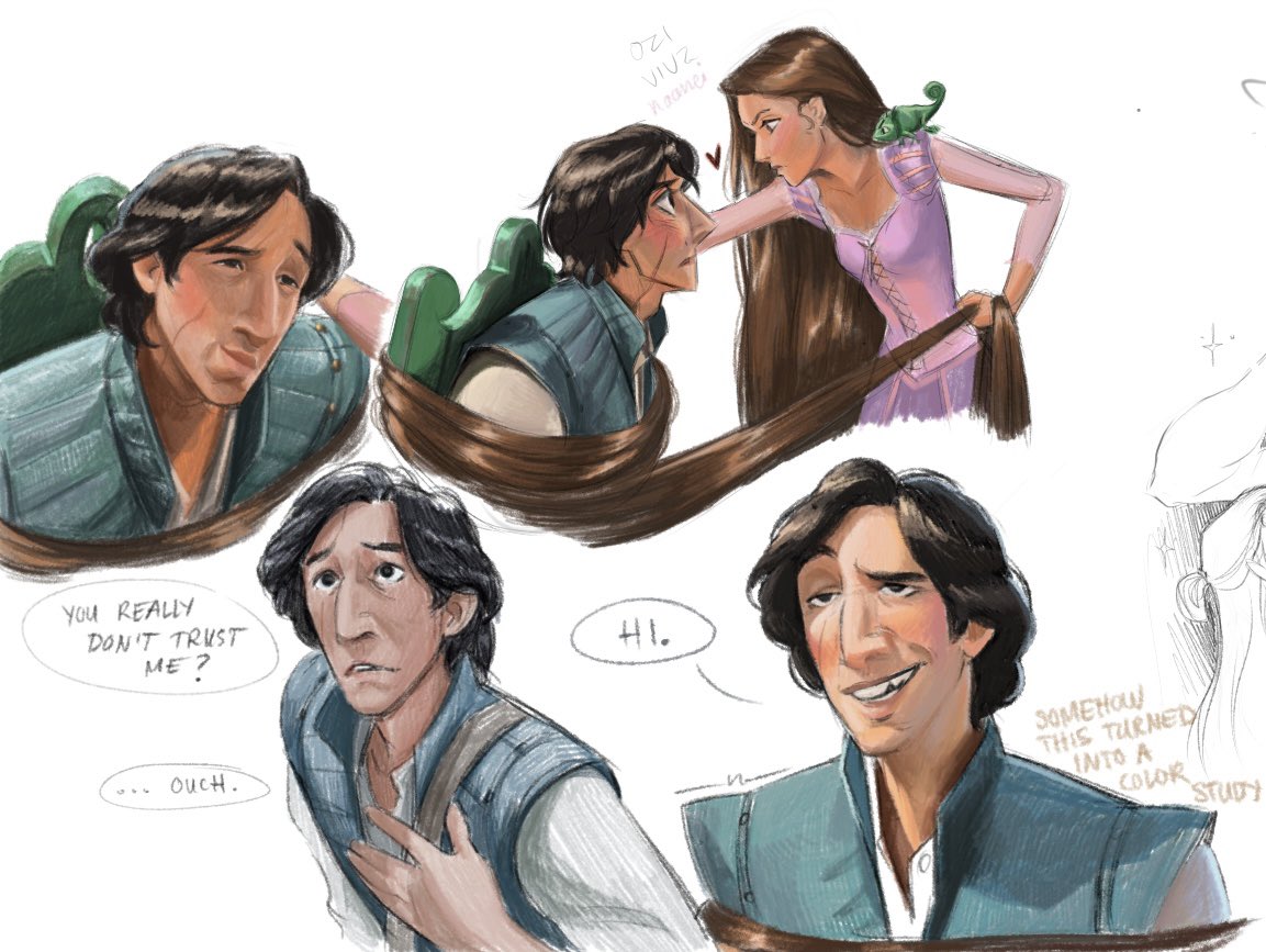 Let me put a little smile on your timeline.
<a href="/Vivsketchess/">•°•🦋Vivz🦋•°•</a> and <a href="/reylozi2/">OZI | 🦐</a> made me OBSESSED with Tangled reylo au brbbrbr I was never really into out-of-canon-universe AUs but this is doing something to me.
(Rey would be SO badass with her frying pan my god)
(also Ben is killing me)