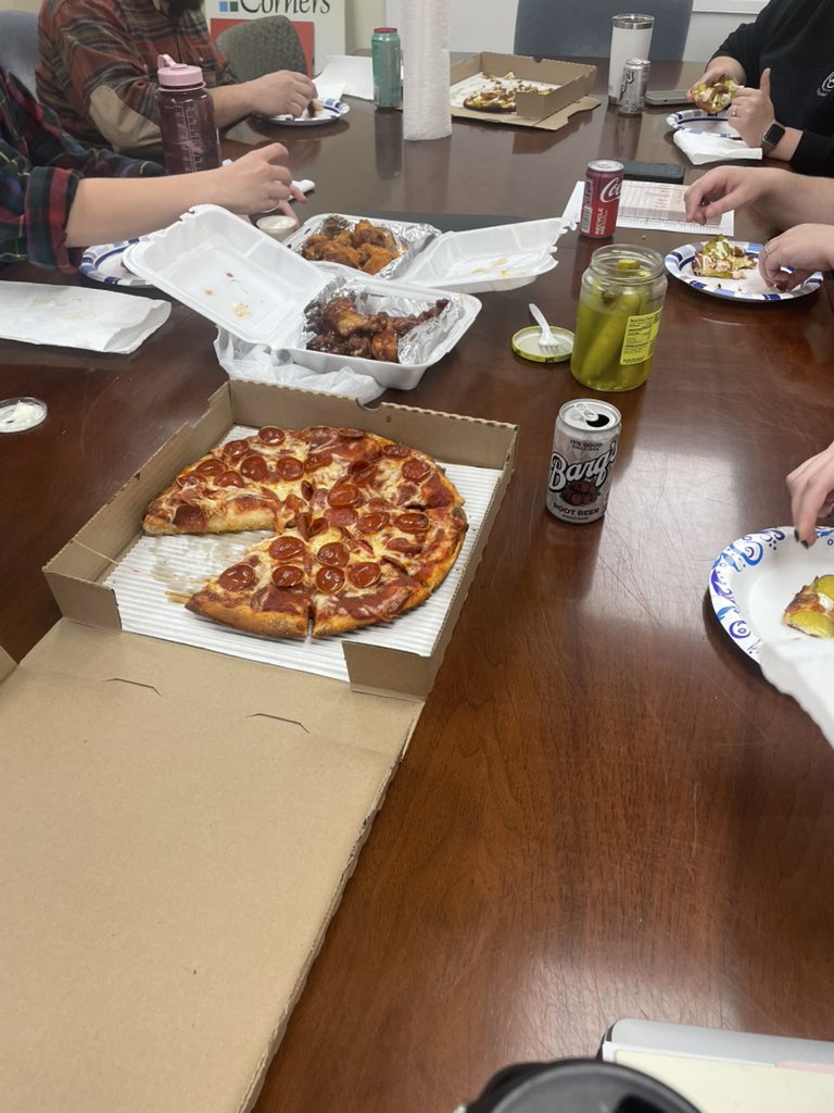 Thanks to Dante’s Pizza for the afternoon pick me up. We needed it! 

As a reminder, calories do not count this week.