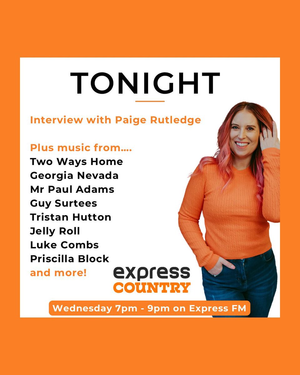 Portsmouth’s Express FM (@expressfm) on Twitter photo AT 7PM: ‘Express FM Country’ with Hannah Roper! On the show this week…
🎶 Hannah catches up with Canadian Country Artist Paige Rutledge and plays her new track!
🤠 Plus new music from <a href="/TwoWaysHome/">Two Ways Home</a>, <a href="/RiverTownSaints/">River Town Saints</a> & more! 😍
📻 93.7 FM | DAB | App | expressfm.com AT 7PM: ‘Express FM Country’ with Hannah Roper! On the show this week…
🎶 Hannah catches up with Canadian Country Artist Paige Rutledge and plays her new track!
🤠 Plus new music from <a href="/TwoWaysHome/">Two Ways Home</a>, <a href="/RiverTownSaints/">River Town Saints</a> & more! 😍
📻 93.7 FM | DAB | App | expressfm.com