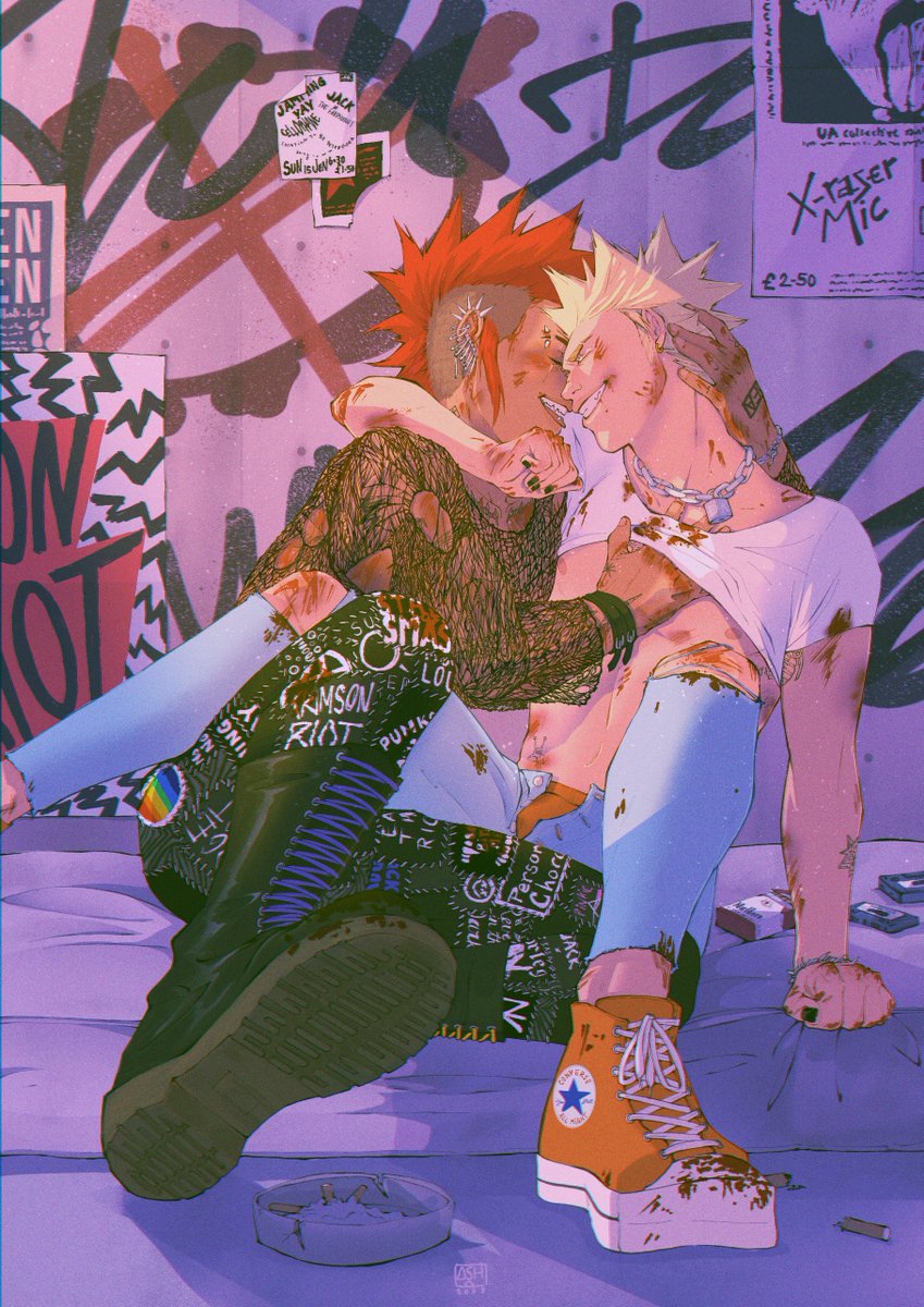 choose life!!

and remember kids, it's aaaalways okay to punch a n4zi ❤️🧡

here's the punk kiribaku piece I made for <a href="/DefianceKrBk/">DEFIANCE! Alt KrBk | PROJ. COMPLETE!</a> !! the aftersale is open, go grab ur leftovers at defiancezinekrbk.bigcartel.com😎