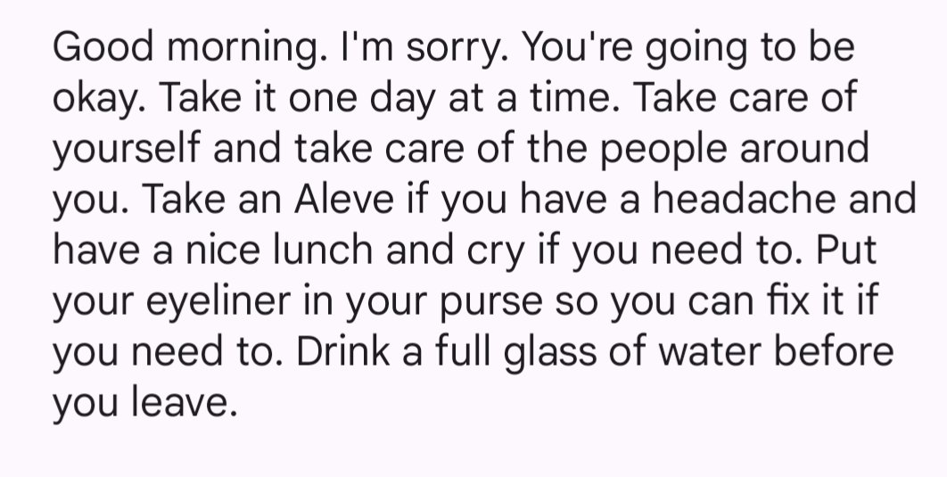 I wrote this note to myself at like 3am last night (and then proceeded not to sleep a wink) but maybe this is some advice you could use today too.