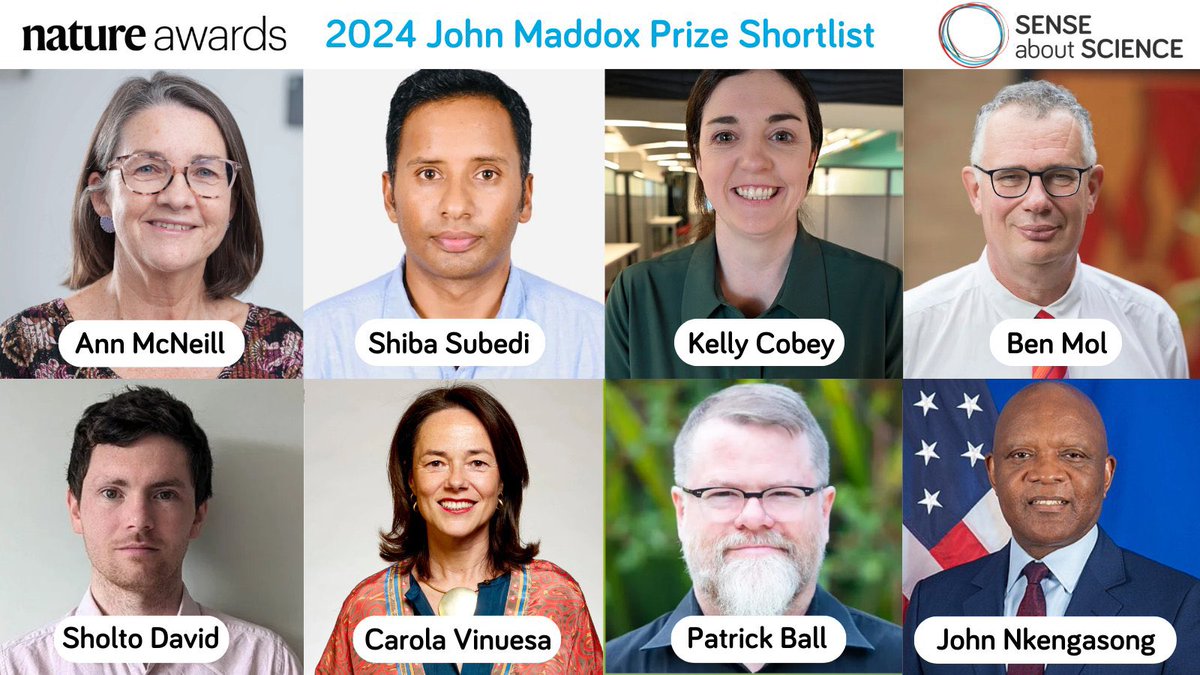 One final look at the 2024 John #MaddoxPrize shortlist before the winners are announced! 

Read about them here: senseaboutscience.org/activities/202…