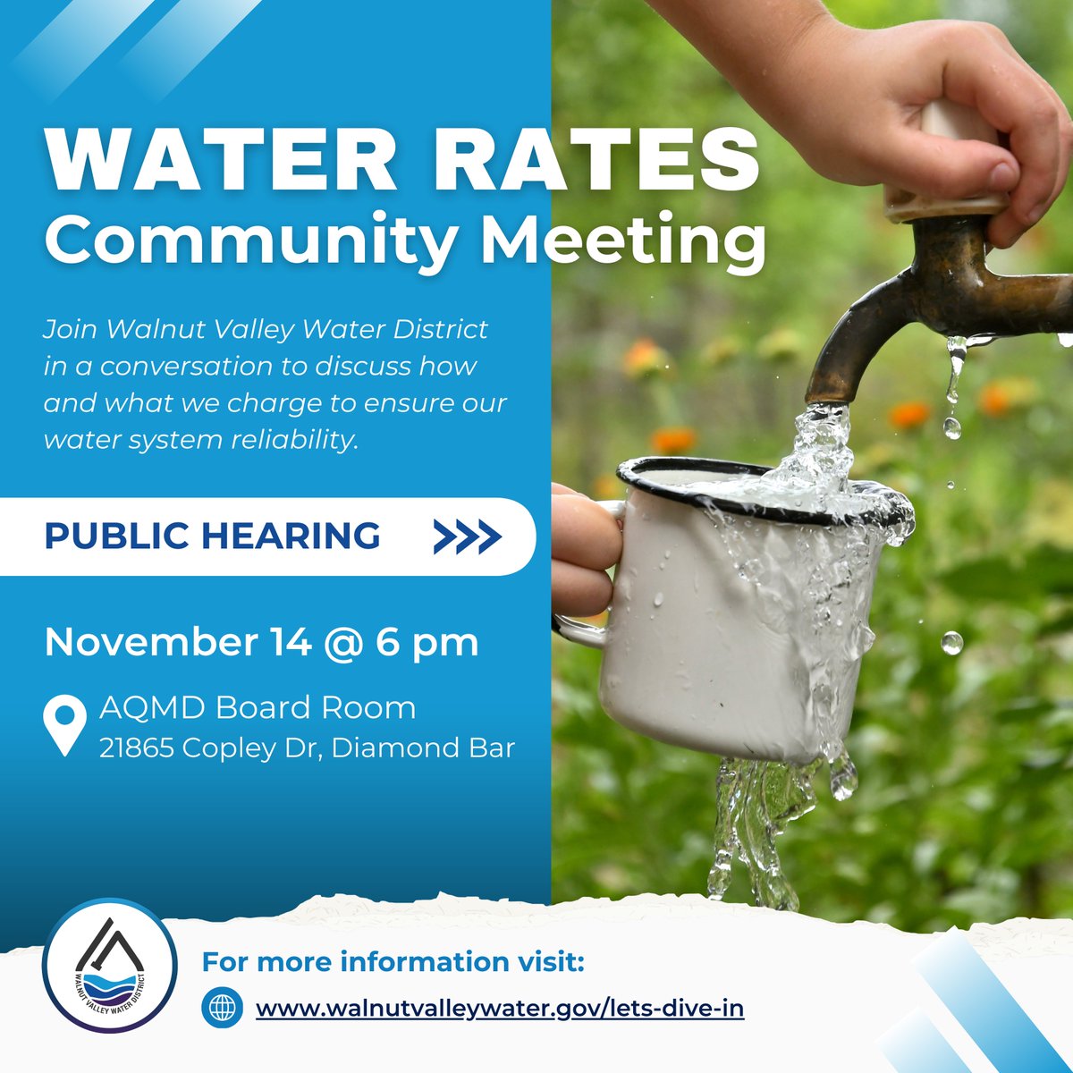 Dive into the world of water! 💧
🔗Learn more at walnutvalleywater.gov/lets-dive-in #LetsDiveIn #TapIntoWVWD