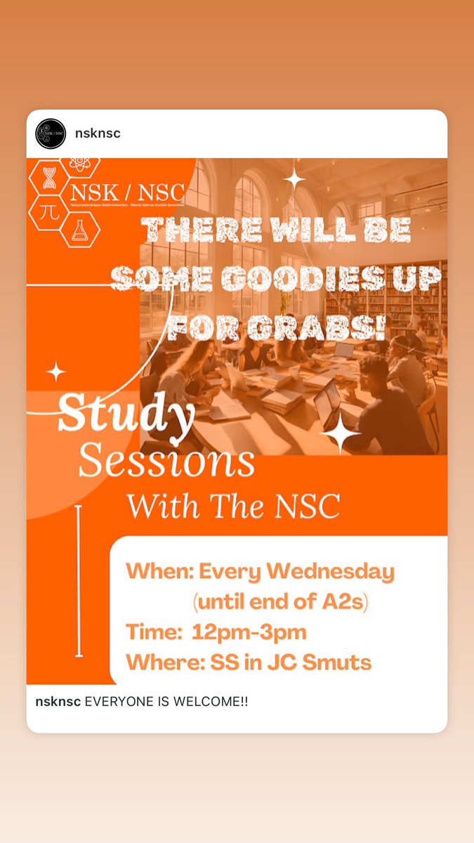 To all the BSc students take note of this at Stellies. <a href="/scienceSUN/">Faculty of Science</a> <a href="/StellenboschUni/">Stellenbosch University</a>