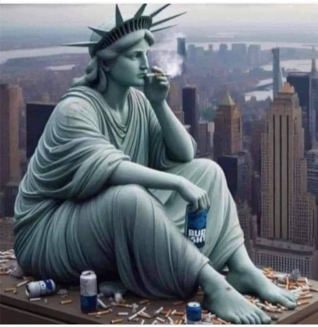 GBaby71's tweet image. Lady Liberty is like WTMMF?!? #godhelpusall #damndamndamn