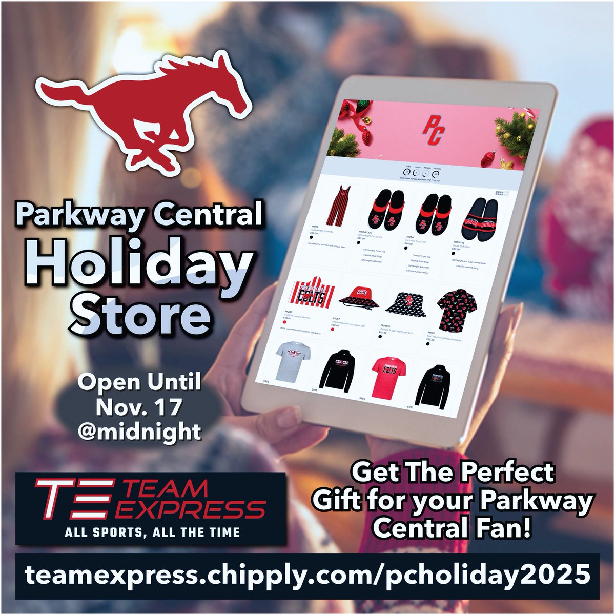TE_Team_Express's tweet photo. 🏈Check out our Holiday Store, which is now open for Parkway schools until November 17th! 🏀

https://t.co/5hGsd7dYkM
https://t.co/Weve1U6J5J
https://t.co/6DlQtBCI8A
https://t.co/Xw9kAIpQZk

⚾️ #teamexpress #HolidayDeadline #SportsGear 🥎 https://t.co/KV33Zm0LzR